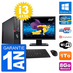 PC Fujitsu E920 DT Ecran 22" Intel i3-4130 RAM 8Go Disque 1To Windows 10 Wifi · Occasion 