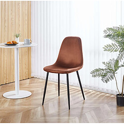 Acheter Hooma Lot de 4 chaises scandinaves confortables en velours et métal - Marron