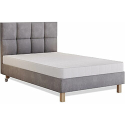 TRADA Lit d’hôtel 120x200 cm DUBAI avec matelas ressorts ensachés et la tête de lit - tissu velours 