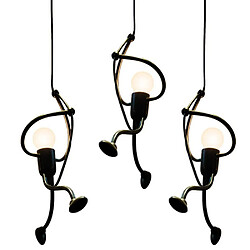 Stoex 3x Suspension luminaire En Fer Lampe créative Design de Bande Dessinée Moderne P 3x Suspension luminaire En Fer Lampe créative Design de Bande Dessinée Moderne Pendentif pour Enfants Chambre Chevet Noir