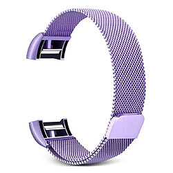 Wewoo Bracelet pour montre connectée Smartwatch avec en acier inoxydable FITBIT Charge 2taille L violet clair