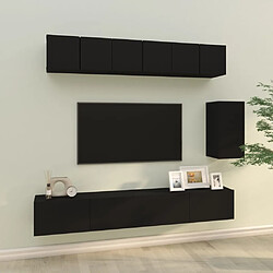 Maison Chic Ensemble de meubles TV 6 pcs pour salon - Noir Bois d'ingénierie -MN83334