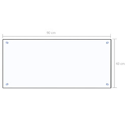 vidaXL Dosseret de cuisine Transparent 90 x 40 cm Verre trempé pas cher