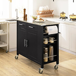 SoBuy FKW108-SCH Desserte Roulante Chariot de Cuisine à roulettes Buffet Multifonctionnel avec Etagère Latérale