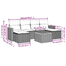 Avis Maison Chic Salon de jardin avec coussins 7 pcs | Ensemble de Table et chaises | Mobilier d'Extérieur beige résine tressée -GKD37130