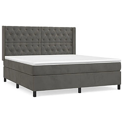 vidaXL Sommier à lattes de lit et matelas Gris foncé 160x200cm Velours