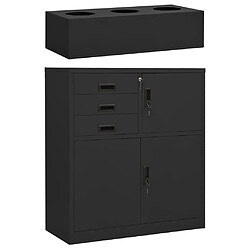 vidaXL Armoire de bureau et jardinière Anthracite 90x40x125 cm Acier