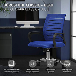 ML-Design Chaise de bureau gaming ergonomique bleu pivotant 360° dossier maille respirante