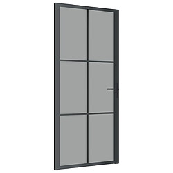 vidaXL Porte intérieure 93x201,5 cm Noir Verre ESG et aluminium