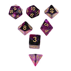 7Pcs Polyhedral Dice For For Dungeons u0026 Dragons Die Game Toy Purple Black