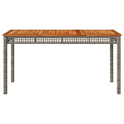 Acheter Maison Chic Table de jardin | Table d'extérieur gris 140x80x75 cm résine tressée et bois acacia -GKD39799