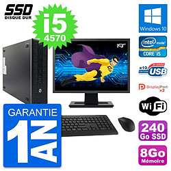 PC HP 600 G1 SFF Ecran 19" Intel Core i5-4570 RAM 8Go SSD 240Go Windows 10 Wifi · Occasion 