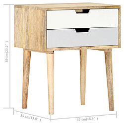 vidaXL Table de chevet 47x35x59 cm Bois de manguier massif pas cher