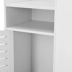 Acheter Helloshop26 Meuble bas pour salle de bain meuble colonne de rangement à porte avec plusieurs compartiments de stockage 72 cm panneau de particules blanc 03_0005818