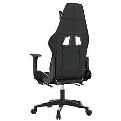 Maison Chic Chaise de jeu, Chaise gaming avec repose-pied, Fauteuil gamer,Chaise de Bureau Noir et blanc Similicuir -GKD10272 pas cher