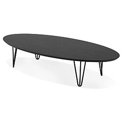 Acheter Alterego Grande table basse de salon 'ELYPSE' en bois et métal noir