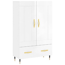 vidaXL Buffet haut blanc brillant 69,5x31x115 cm bois d'ingénierie