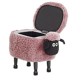 Beliani Tabouret enfant en tissu rose SHEEP pas cher