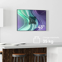 ONKRON Support Mural TV pour 17" - 43" TV & Ecran, Support Ecran PC Mural Poids jusqu'à 35 kg - Fixation Murale TV Extra Plat VESA 75x75 - 200x200 mm/Accroche TV Mural Pivotant Inclinable NP23-B Noir