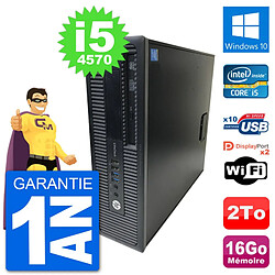 PC HP EliteDesk 800 G1 Core i5-4570 RAM 16Go Disque Dur 2To Windows 10 Wifi - Occasion