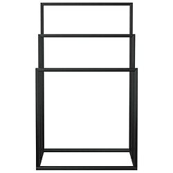 Avis Maison Chic Porte-serviette sur pied,Étagère pour serviettes,Barre porte-serviett pour salle de bain Noir 48x24x79 cm Fer -GKD22193