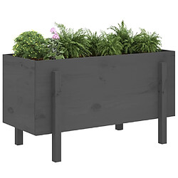 Avis Maison Chic Jardinière,Lit surélevé de jardin - Bac à fleurs - pot de fleur gris 101x50x57 cm bois de pin massif -GKD27923