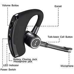 GUPBOO Casque Bluetooth V8S Casques stéréo de voiture sans fil BT4.1 Casque d'affaires Crochets d'oreille Casque universel Une connexion Deux 