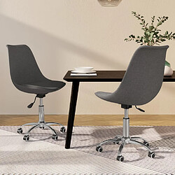 vidaXL Chaises pivotantes à manger lot de 2 Gris foncé Tissu 