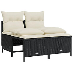 Avis vidaXL Salon de jardin 5 pcs avec coussins noir résine tressée