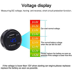 Acheter Wewoo Chargeur Universal Car Dual Port USB Adaptateur de prise de courant 4.2A 5V IP66 avec LED Voltmètre Numérique + Câble 60cm lumière bleue