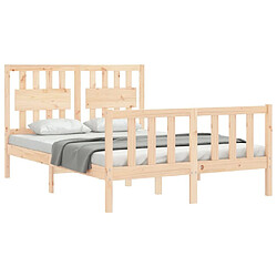 Avis Maison Chic Cadre/structure de lit avec tête de lit pour adulte - Lit Moderne Chambre 120x200 cm bois massif -MN72244