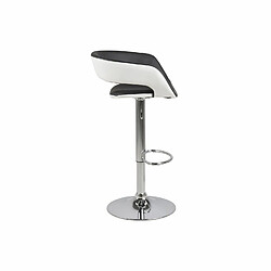 Avis Toilinux Lot de 2 Tabourets de bar effet cuir - Noir et blanc