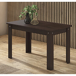 Pegane Table de salle à manger extensible rectangulaire coloris wengué - longueur 140-184 x profondeur 80 x Hauteur 73,6 cm