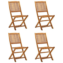 Maison Chic Lot de 4 Chaises pliables d'extérieur| chaises Relax de jardin Bois d'acacia solide -GKD28457