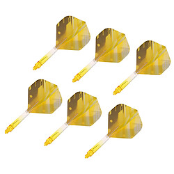 6pcs 2ba arbres de fléchettes de fil avec queue de remplacement de vols de fléchettes jaune