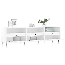 Acheter Maison Chic Meuble TV scandinave - Banc TV pour salon blanc brillant 150x30x44,5 cm bois d'ingénierie -MN94462