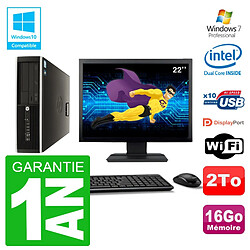 PC HP Compaq 8100 SFF Ecran 22" G6950 RAM 16Go Disque 2To Graveur DVD Wifi W7 - Occasion