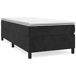 vidaXL Sommier à lattes de lit avec matelas Noir 100x200 cm Velours