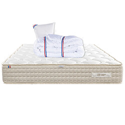 LUXURY LITERIE Matelas 90x190 cm, Sublime, 20 cm, mémoire de forme, ferme, face été/hiver + 1 oreiller + couette 