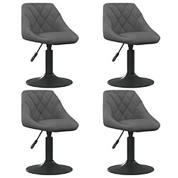 Maison Chic Lot de 4 Chaises pivotantes à manger,Chaises à manger,Chaises de cuisine salon gris foncé velours -MN58708