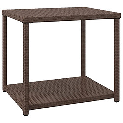 Maison Chic Table d'appoint | Table Basse marron 55x45x49 cm résine tressée -GKD82006