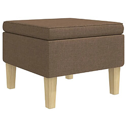 vidaXL Tabouret avec pieds en bois Marron Tissu