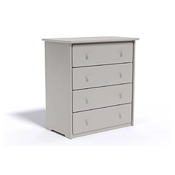 DECOPIN commode 4 tiroirs en bois massif thio - lin uni 