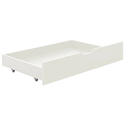 Acheter vidaXL Cadre de lit avec 2 tiroirs sans matelas blanc 90x200 cm