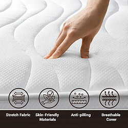 Acheter The White Stone Matelas Simple 95x175 à mémoire orthopédique | Hauteur 25 cm | Made in Italy