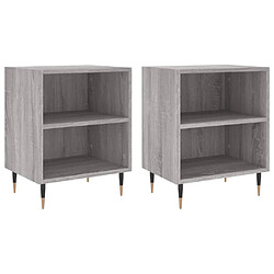 vidaXL Tables de chevet 2 pcs sonoma gris 40x30x50cm bois d'ingénierie