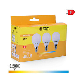 Avis Lot de 3 ampoules LED EDM G 5 W E14 400 lm Ø 4,5 x 8 cm (3200 K)