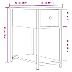 vidaXL Table de chevet chêne marron 30x60x60 cm bois d'ingénierie pas cher