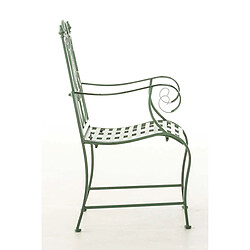 Avis Decoshop26 Chaise de jardin balcon terrasse avec accoudoirs design rustique en métal vert vieilli 10_0003026