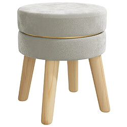 vidaXL Tabouret rond Gris clair Velours